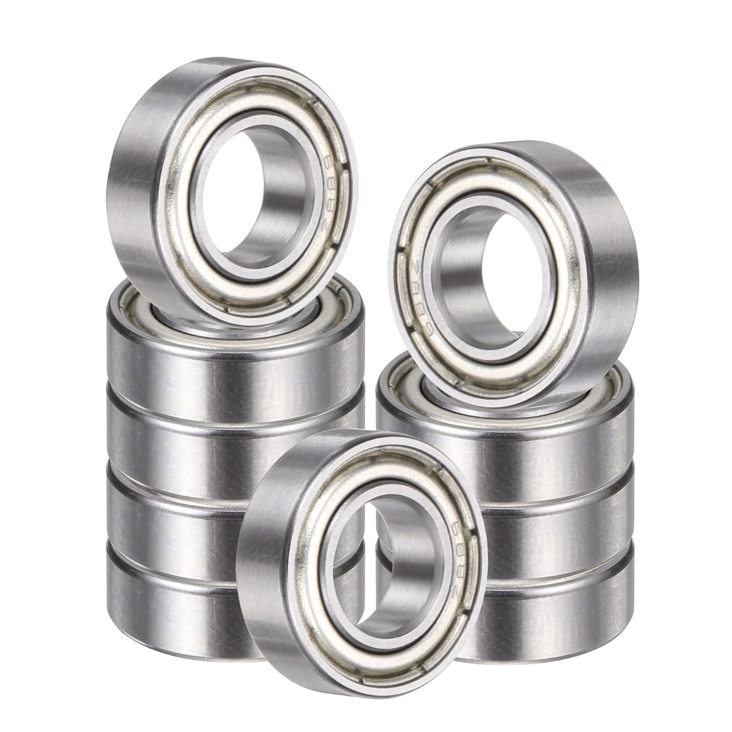 uxcell 10 Pack 6810ZZ Deep Groove Ball Bearings, 50 x 65 x 7mm Chrome Steel Double Shield Bearing for Electric Motor, Home Appliances, Industrial Machinery, (ABEC5)