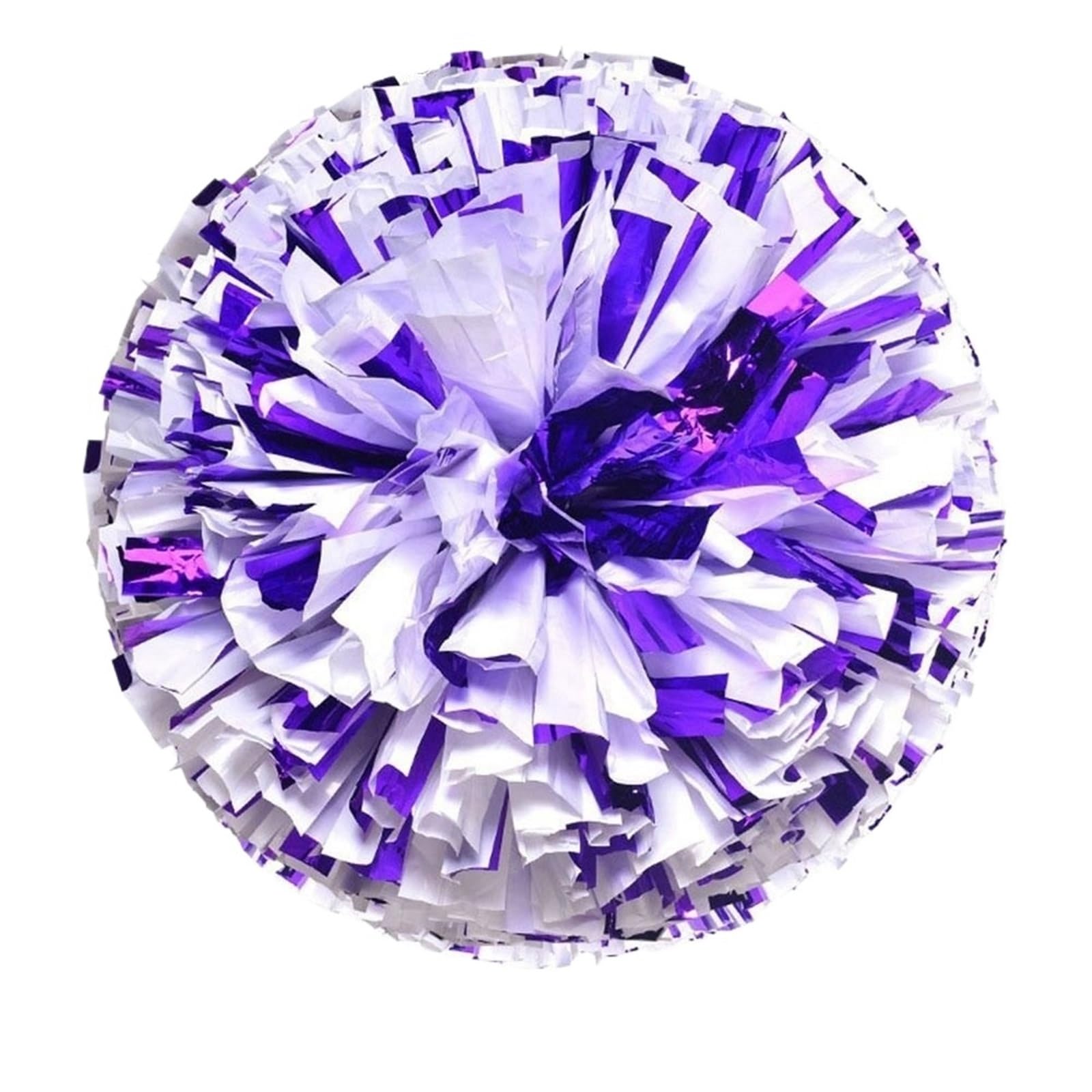 Flower Cheerleader Pom Poms Cheerleading Cheering Ball Club Sport Supplies Dance Party Decorator(Purple-White)