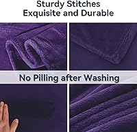 Vista 6 de Fleece Blanket Lightweight Throw Blankets for Sofa,Couch,Bed,Super Soft Cozy Microfiber Blanket(Purple5060)