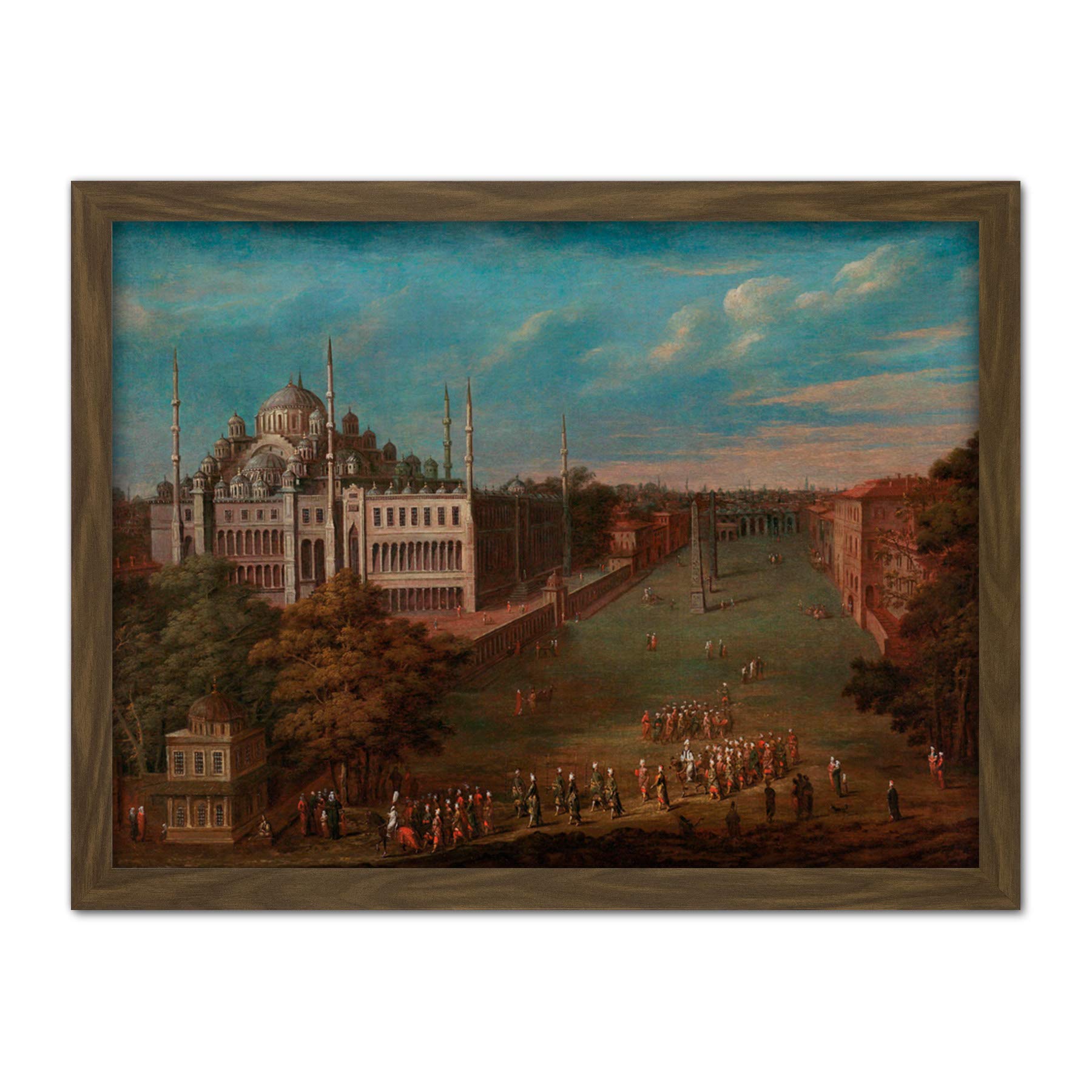 Artery8 Vanmour Grand Vizier Crossing Atmeydana Horse Square Artwork Framed Wall Art Print 18X24 Inch