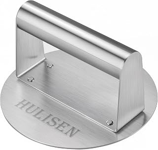 Stainless Steel Burger Press, Burger Smasher for Griddle, 5.5 Inch Round Hamburger Grill Press for Flattening Hamburger Patty, Smashing Burger, Flat Top Grill Cooking Tool, Dishwasher Safe