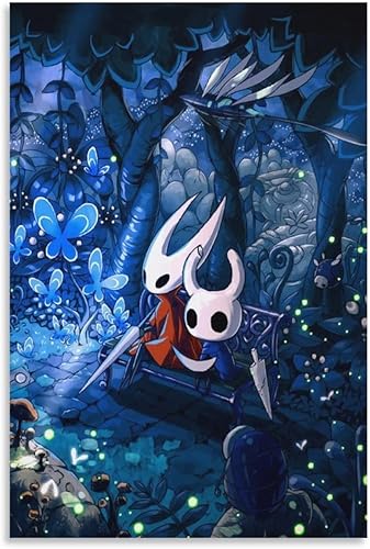 Hollow Knight - Póster artístico en lienzo y arte para pared, diseño moderno de dormitorio familiar, póster de 08 x 12 pulgadas (7.9 x 11.8 in)