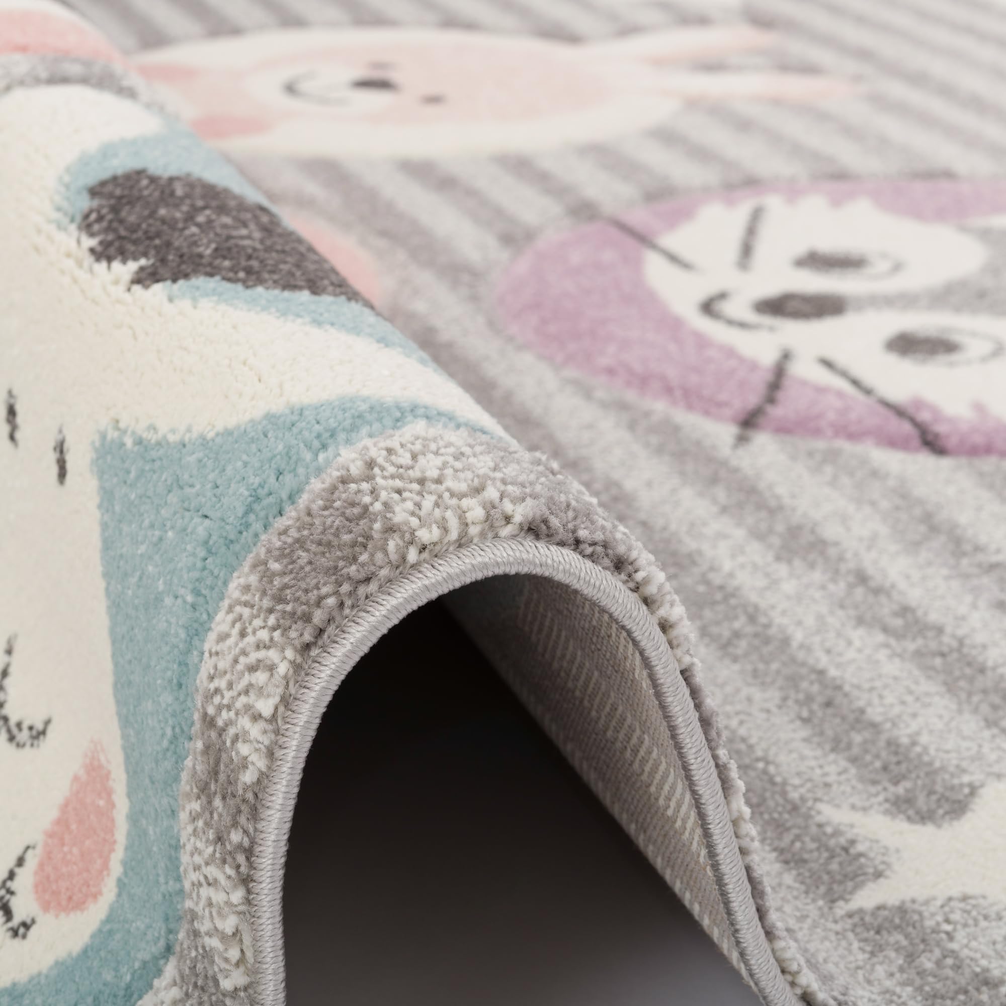 Tapis Rond Pour Enfant Motif Lama Alpaga – Velours Doux, 3 Tailles, Certifié Oeko-Tex, Facile à Nettoyer