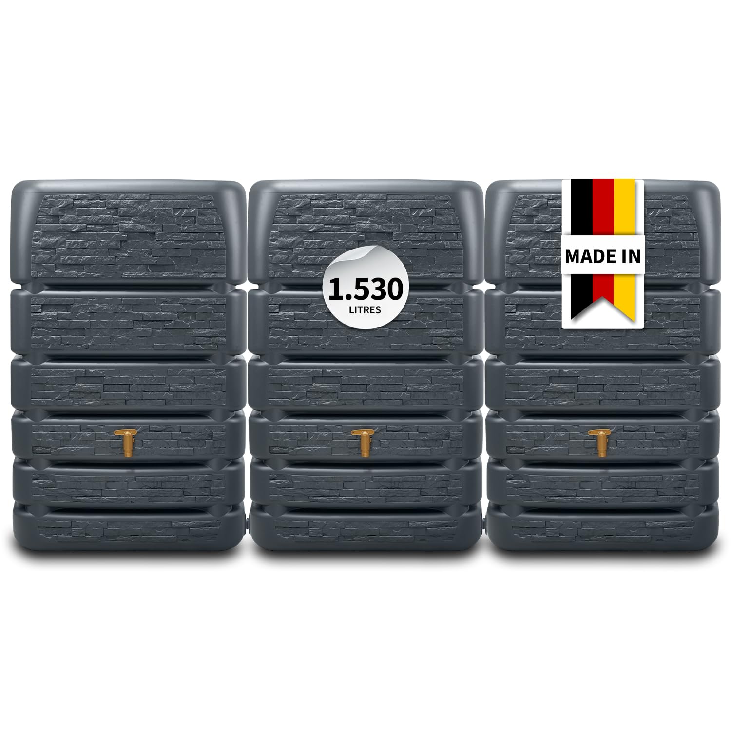 4rain Slim Stone DÉCOR Kit Recuperateur 1530L Graphite, 3X