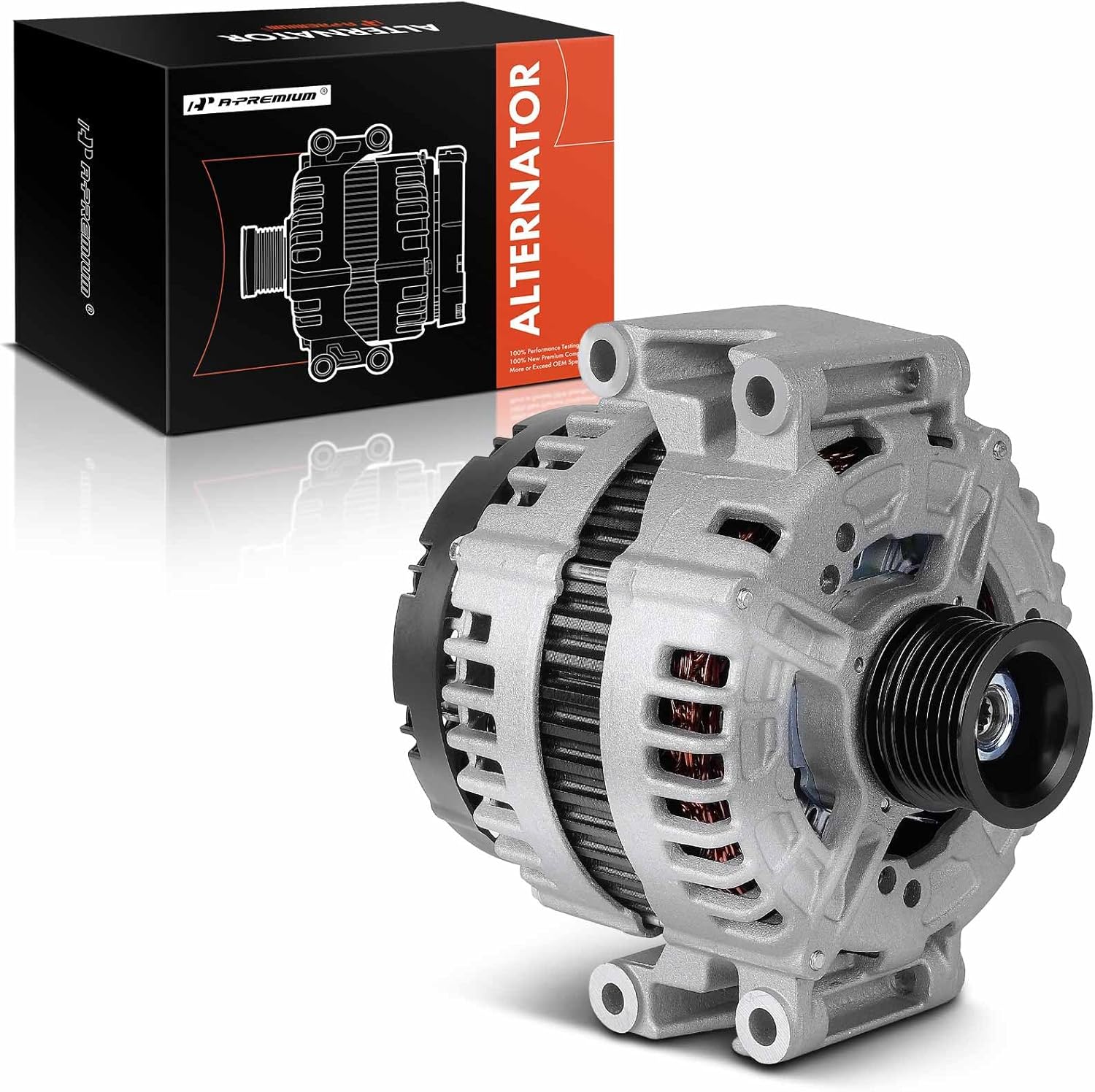 A-Premium Alternator Compatible with Mercedes-Benz C63 AMG 2008-2015, E63 AMG 2007-2011, CLS63 ML63 E63 AMG 2007-2011, R63 AMG 2007, CLK63 AMG 07-09, ML63 AMG, 12V 180A 6-Groove Pulley Clockwise