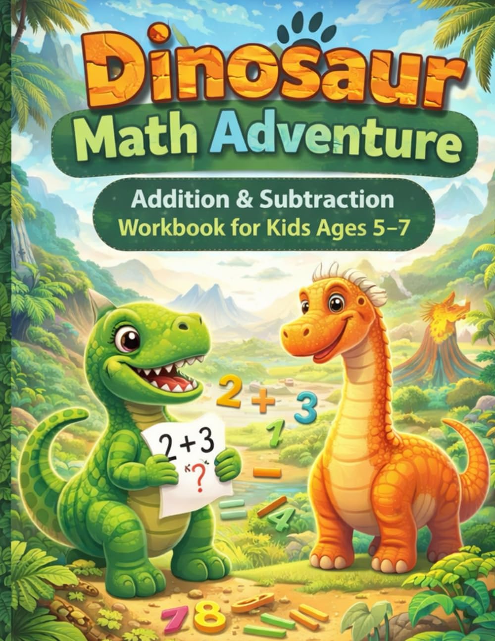 Dinosaur Math Adventure Workbook: Fun Addition & Subtraction Practice for Kids Ages 5–7 (Early Math Adventure Workbooks)