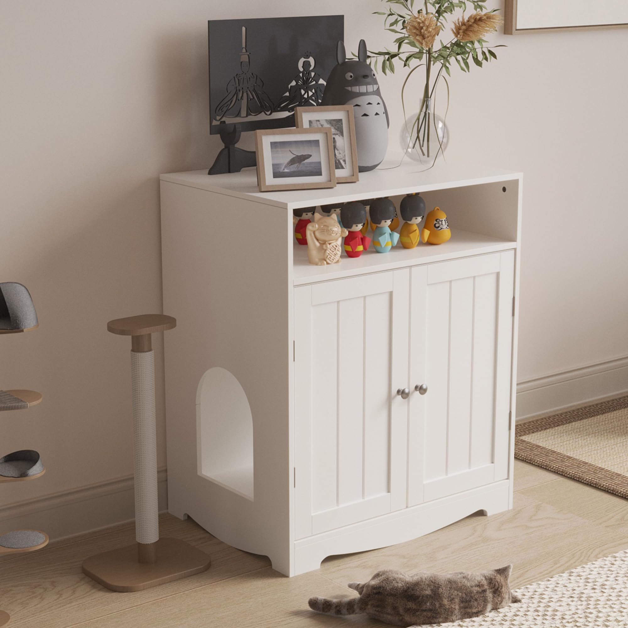 猫 キャット トイレカバー 爪とぎ付き サイドボード 木製 ペットハウス 隠す 猫 キャット トイレカバー 爪とぎ付き サイドボード 木製 ペットハウス