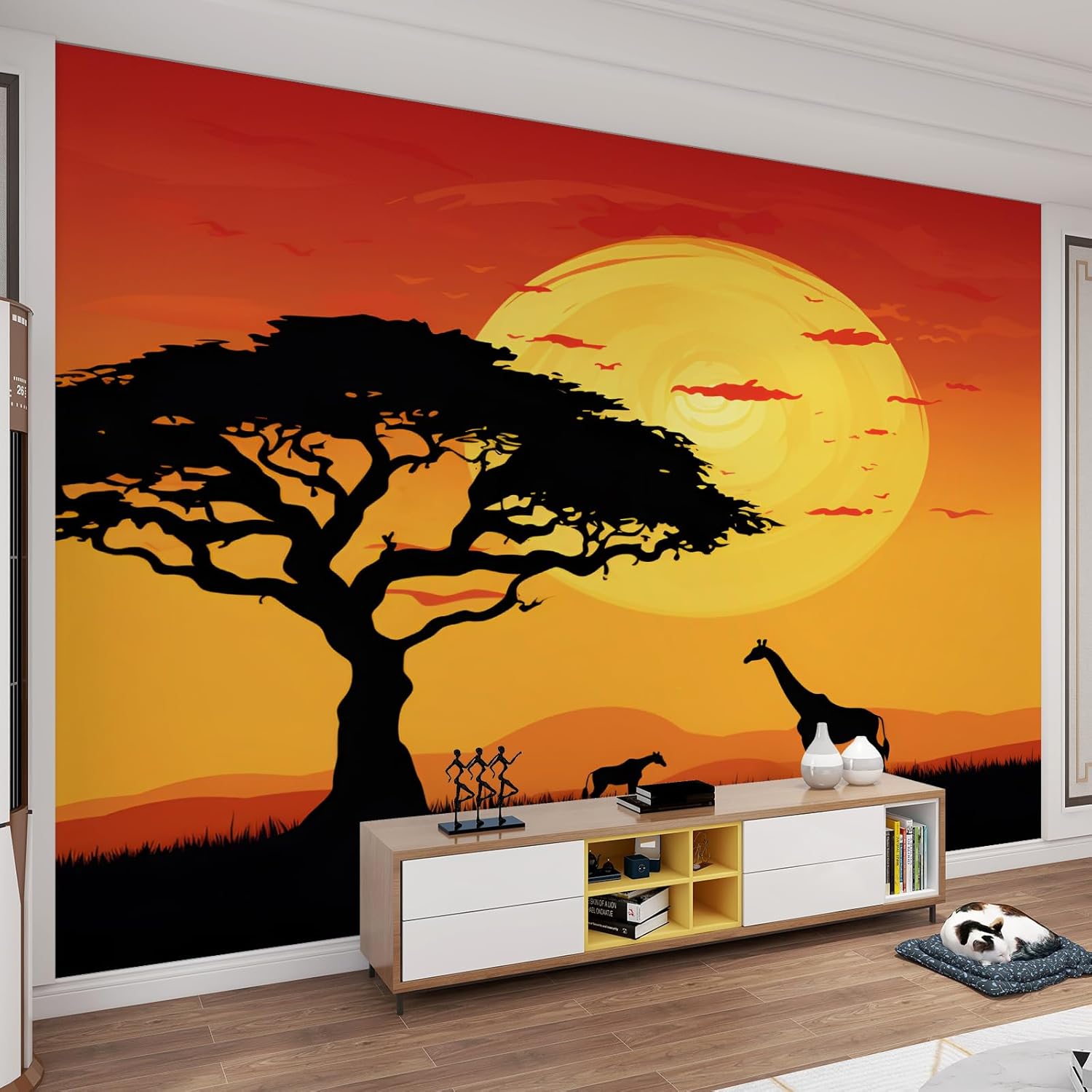 3D Giraffe Forest 1641 Wall Murals