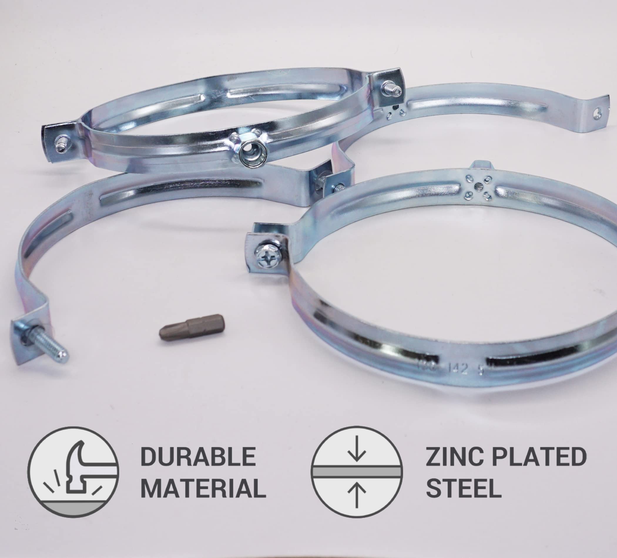 SKIR'CO Staffe Per Tubi 150mm - 2 Pezzi, Acciaio Zincato, Per Montaggio A Parete O Soffitto