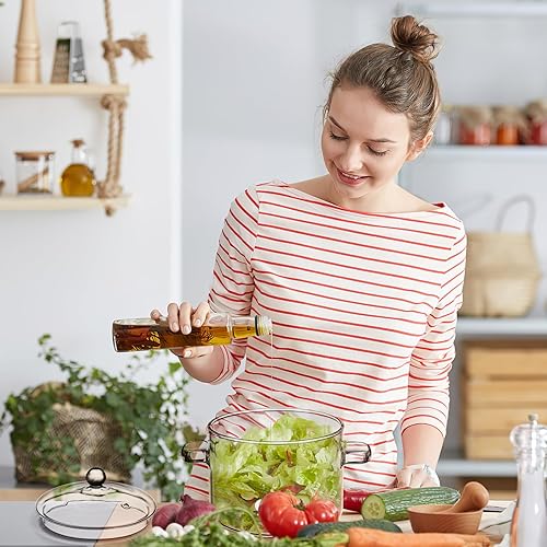 Miniatura 9 de DOITOOL Cacerola de vidrio con tapa 1.9L64oz Olla de cocción a fuego lento de vidrio transparente olla de cocina olla con tapa y mango para pasta