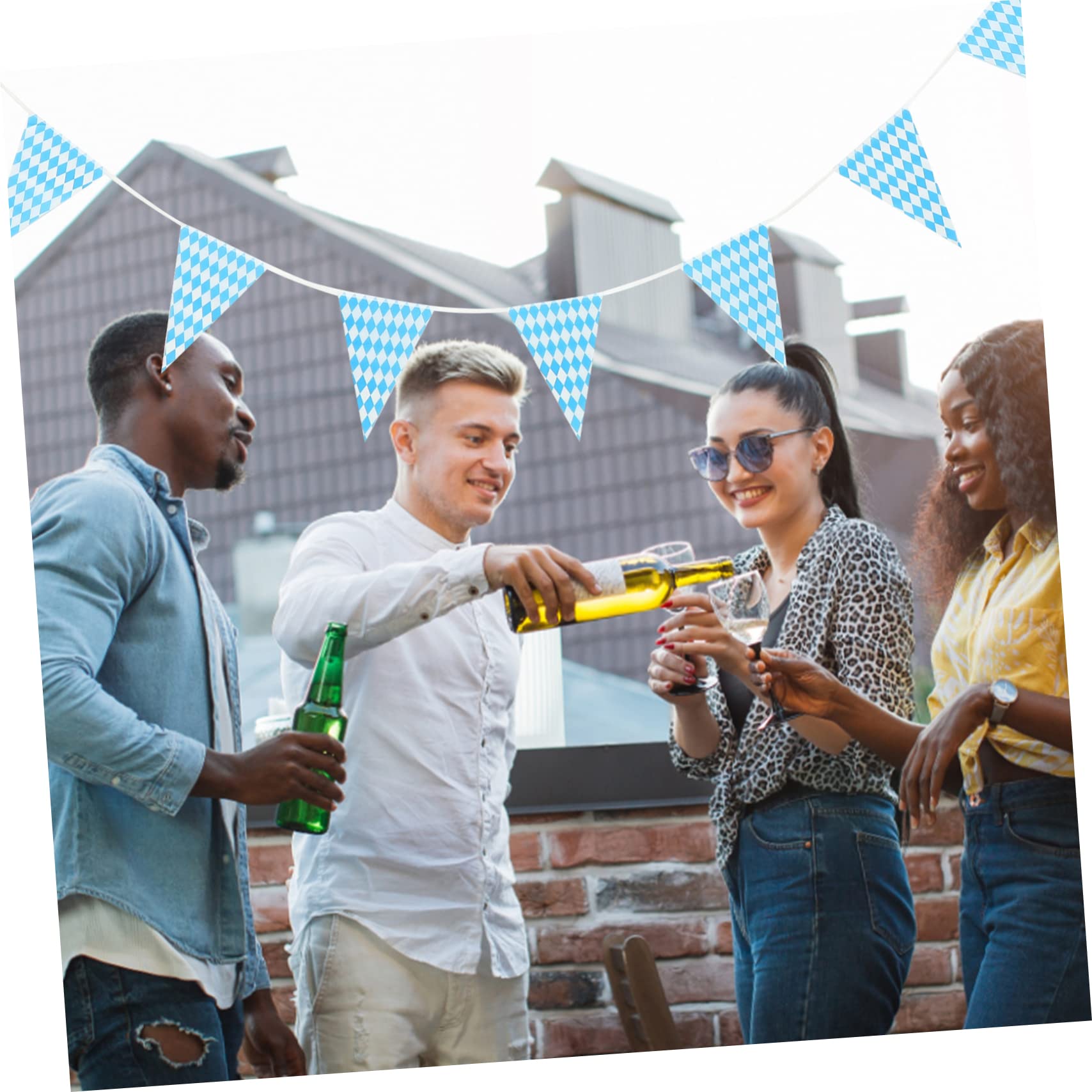 Yardwe 3 Sets Dekorative String Flagge Polyester Wimpel Fahnen Für Home Party Dekorationen