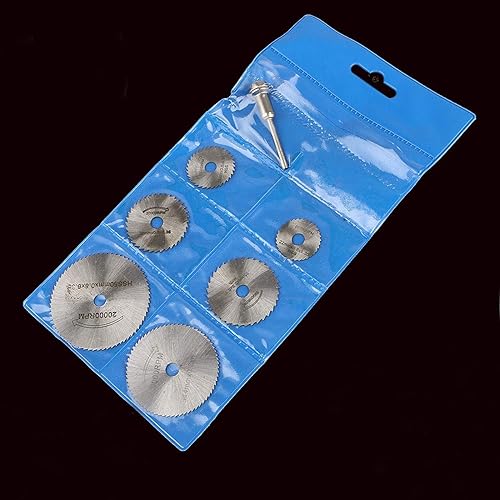 Miniatura 5 de QISF Juego de hojas de sierra HSS, 16 piezas, herramienta rotativa, mandril de hoja de sierra circular, vástago de 18 pulgadas (0.125 in) y 14