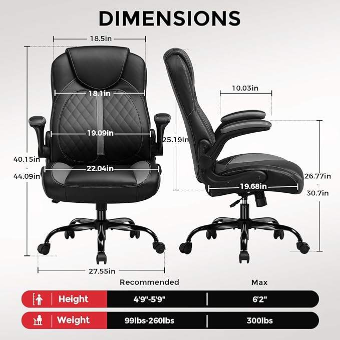 Silla de Oficina Ergonómica Giratoria con Apoyabrazos Plegab miniatura 3