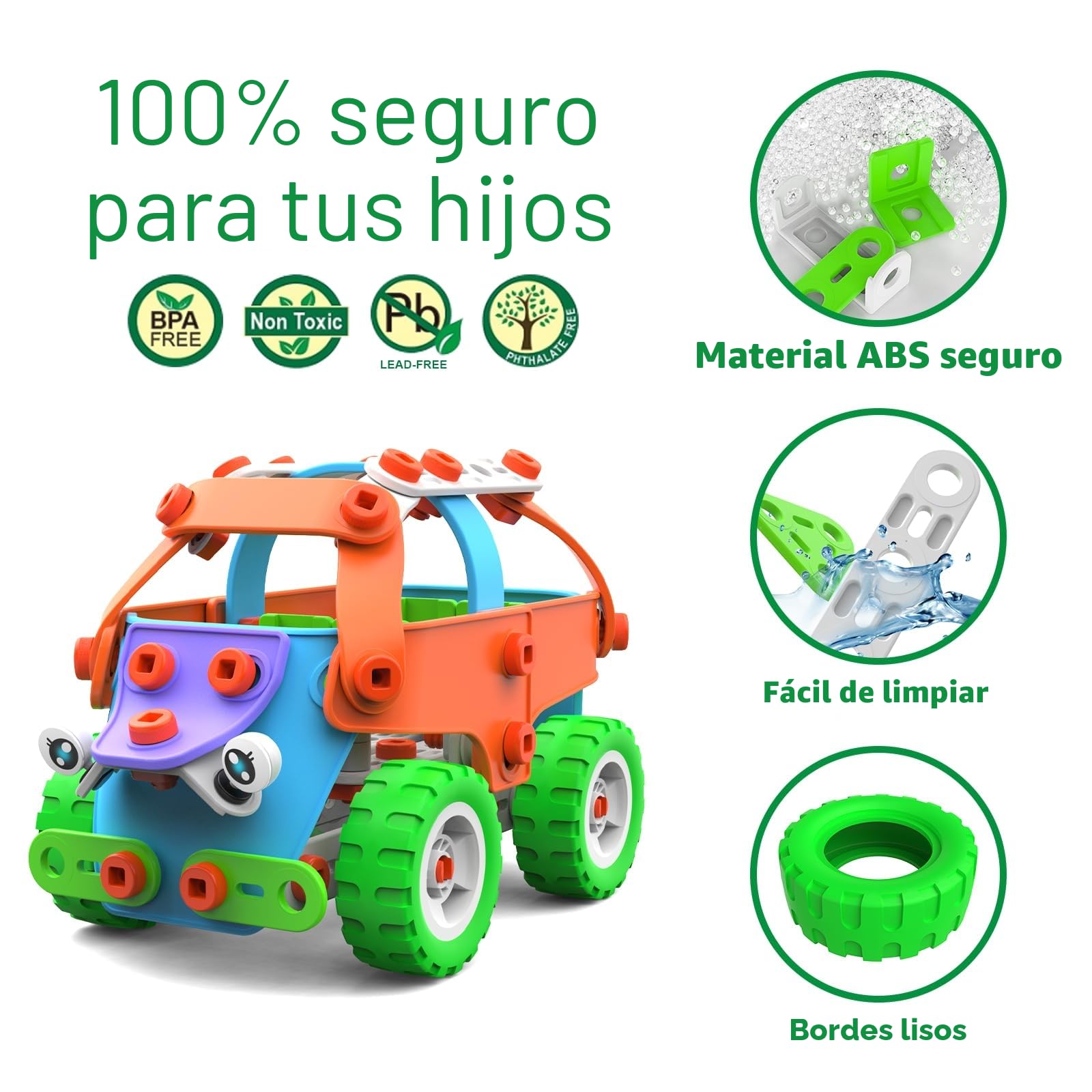 MOONTOY Juguetes Construcciones para Niños 4 A 8 Años, Kit De Construcción Creativa 10 En 1, Juego De Construcción De Ingeniería 185 Piezas para Niños,Educativos Regalo para Niños 4 5 6 7 8 9 Años