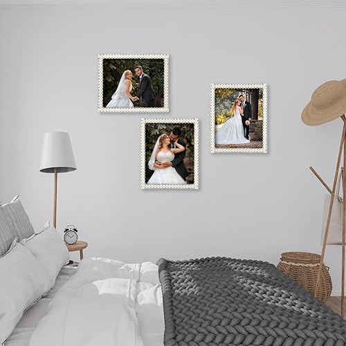 Miniatura 6 de UFAIRV Portarretratos de metal retro de 8 x 10 pulgadas, marco de fotos de boda, con herramienta de instalación, marcos antiguos europeos,