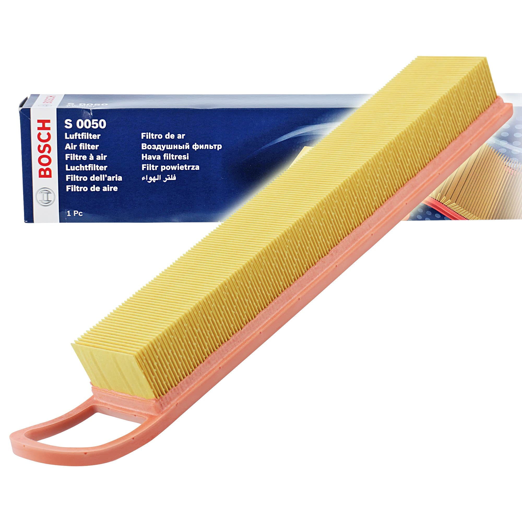Bosch S0050 Car Air Filter - Separates Particles from the Air Intake - Moisture-resistant plus High Tensile Strength