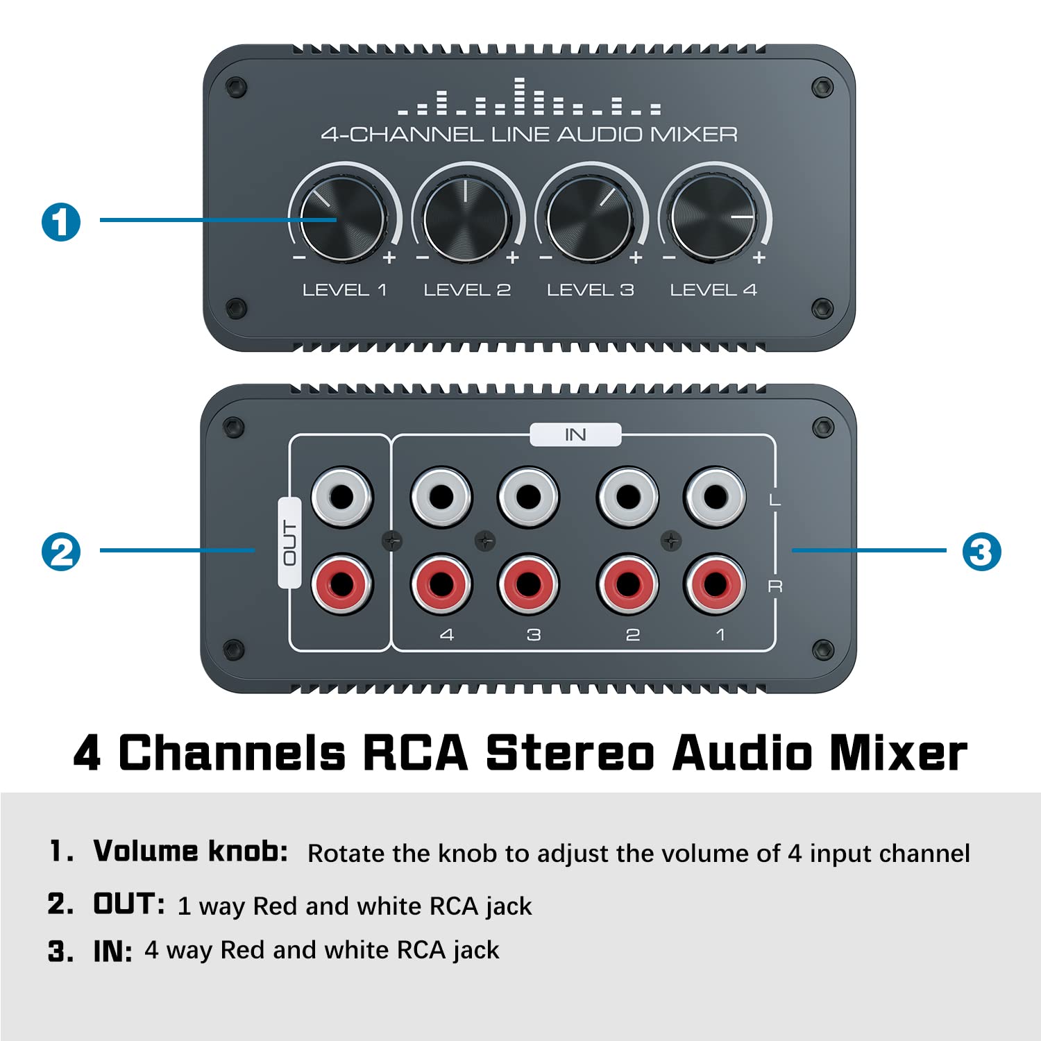 Conector hembra de Audio téreo Universal de 3,5mm a 2 RCA hembra para