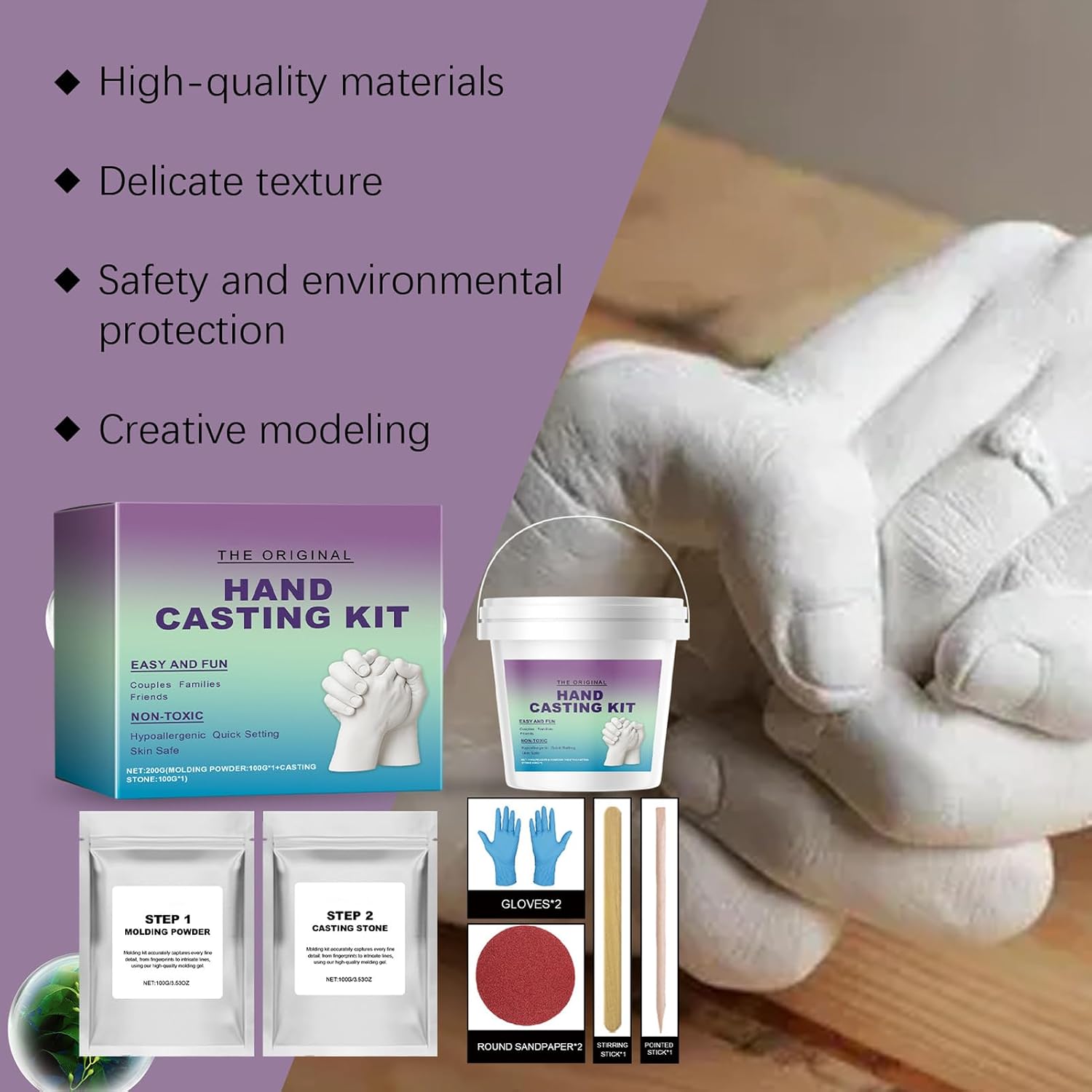 Hand Casting Kit Home Hand Casting Kit for Couples image 2