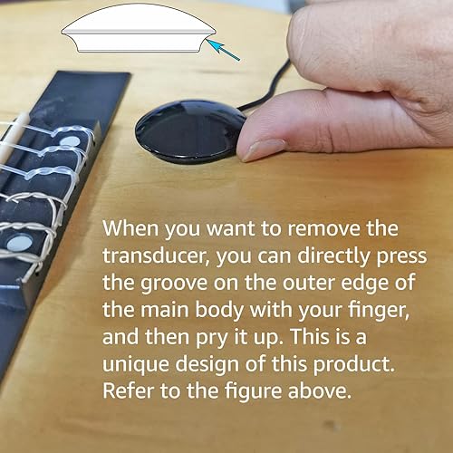 Miniatura 5 de Imelod Micrófono de contacto Piezo Pickup Violín Micrófono Pickup Cello Banjo Ukelele Mandolina, Micrófono de Guitarra Acústica Pastilla