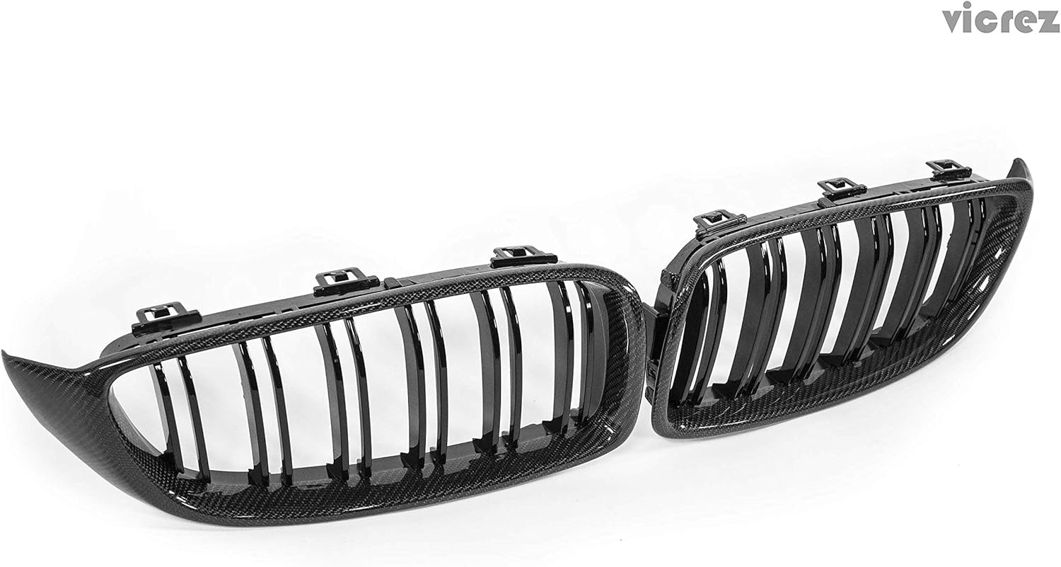 Vicrez Carbon Fiber Kidney Grille vz100381 | Fits/Compatible with 4 Series/ M4 F82 F83/ M3 F80 2014-2019