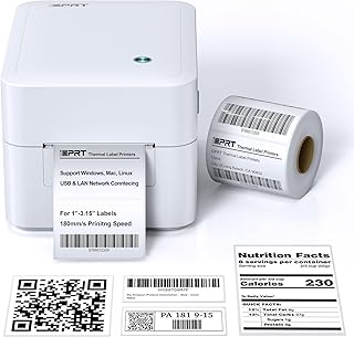 iDPRT Label Maker - 3 inch Thermal Printer for Small Business, Print Variety of Label Types via USB or LAN Network Connectivity, Barcode Printer for Warehouse, Office, Market, Support Multi Systems