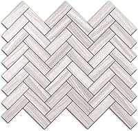 Vista 1 de STICKGOO 10 láminas para salpicaderos de azulejos para despegar y pegar, azulejos de salpicadero de PVC, azulejos de pared autoadhesivos en espiga