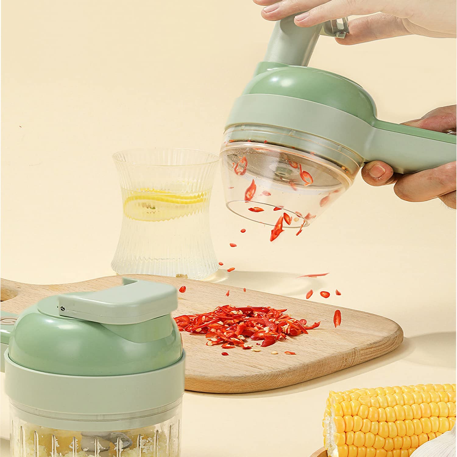 Mini coupe-ail électrique, robot culinaire sans fil portable, mixeur 250 ml Mini coupe-ail pour ail, légumes, fruits, oignons, viande, salades, aliments pour bébés