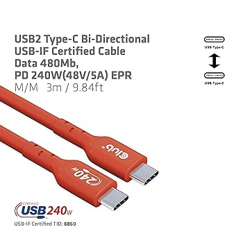 Amazon.co.jp: Club 3D USB2.0 Type C 双方向 USB-IF認証