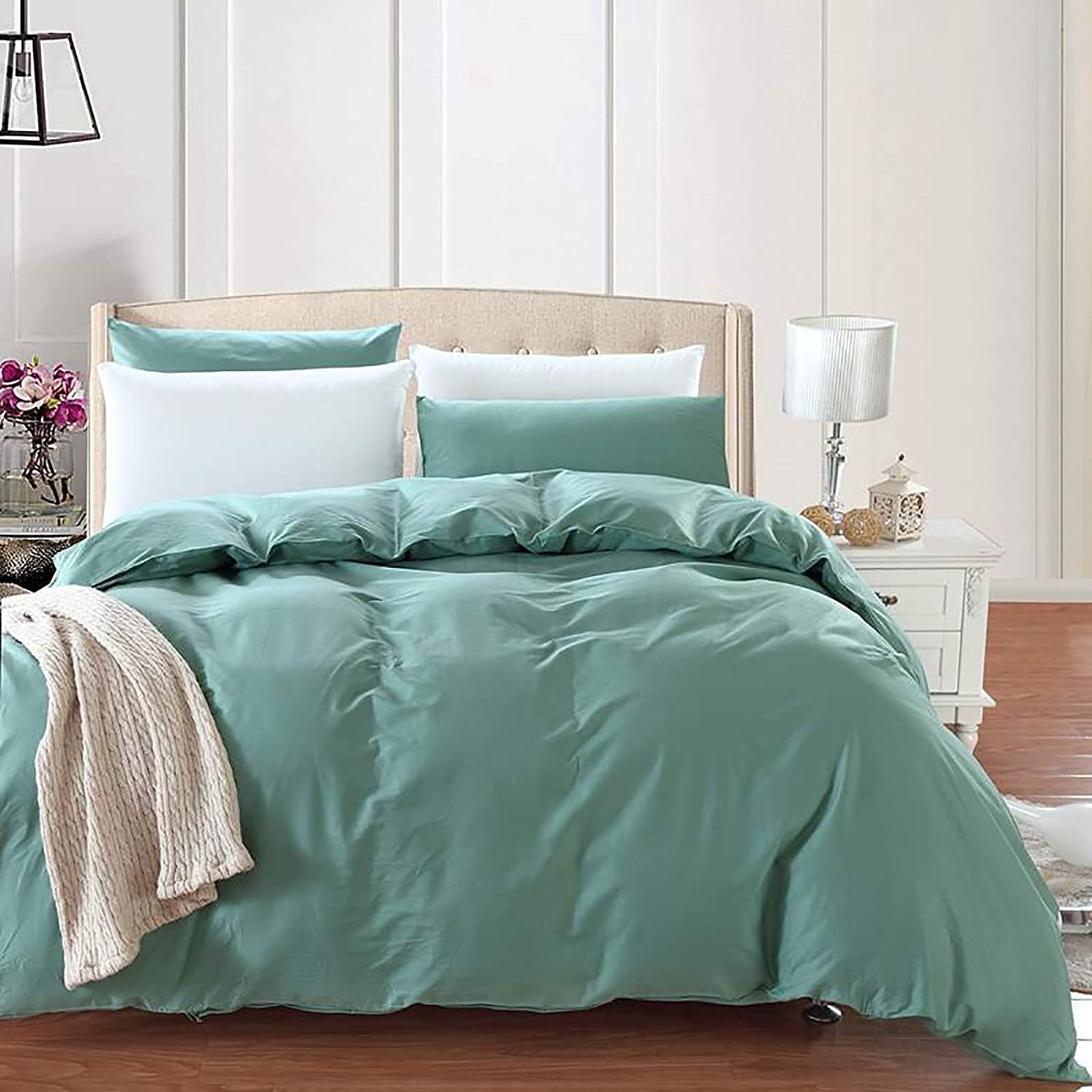 MGEMJMJ Egyptian Cotton Duvet Cover,Solid Color Luxury Skin-friendly Comforter Cover,Sateen Weave Silky Soft Breathable Quilt Cover(Size:220x240cm(87x94inch),Color:A)