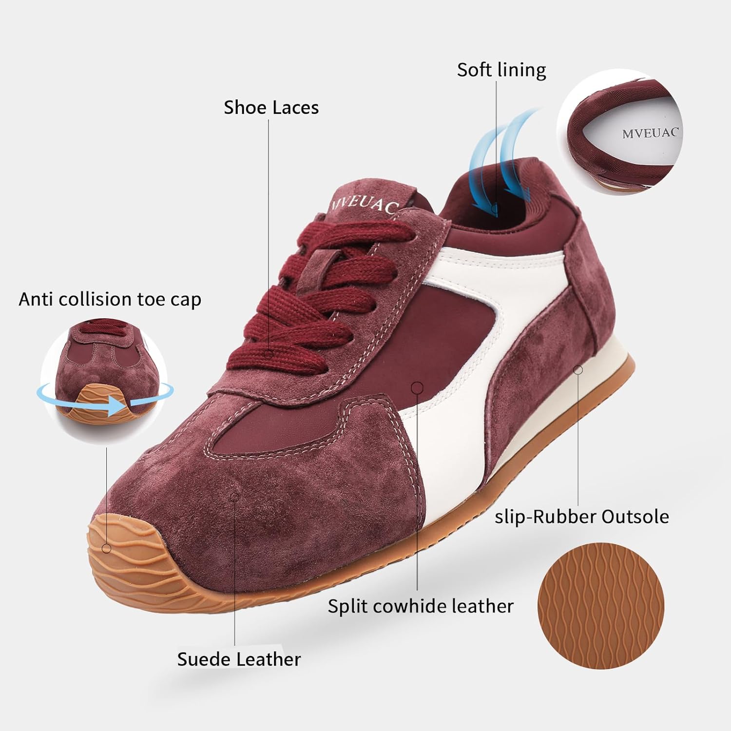 Women's Fashion Sneakers Genuine Leather Sneakers Casual Walking Shoes for Women. - Image 3