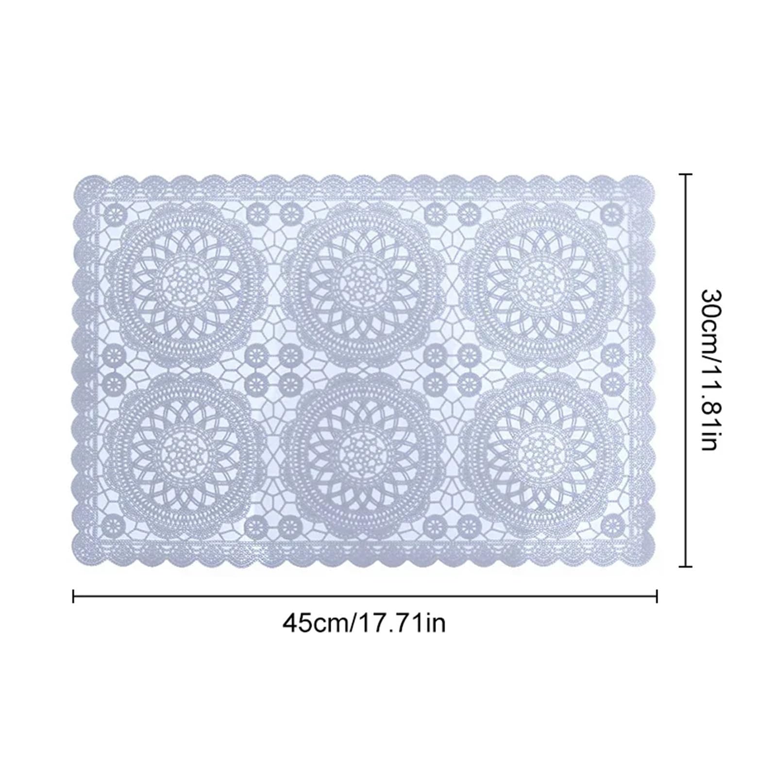 Tovaglietta Tovaglietta da tavola bianca con ricamo in pizzo, for matrimoni, feste, sottobicchieri, tazze tè(2pcs-07)
