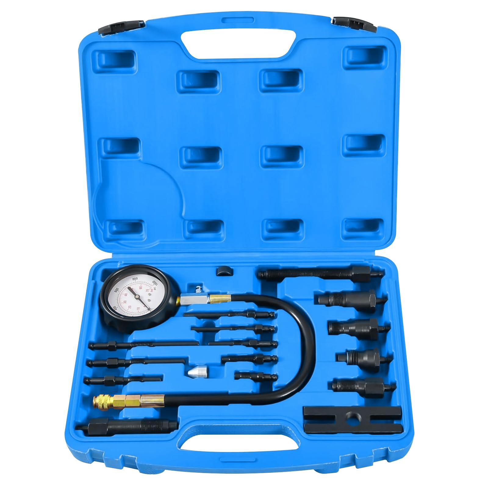 FreeTec Tester di compressione diesel, 1000 PSI 70 bar, misuratore di compressione diesel motore, tester diesel TDI CDI cilindro per auto, camion, trattore