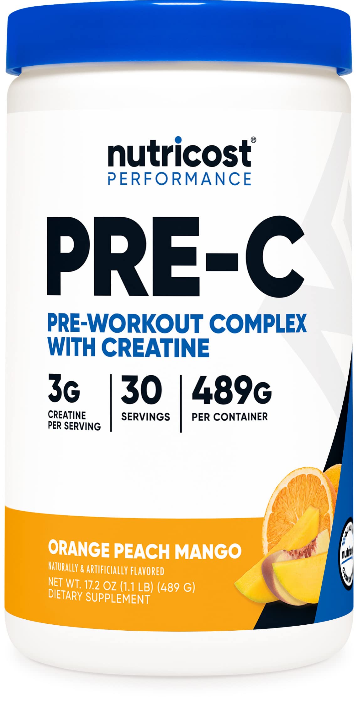 Nutricost Pre-Workout with Creatine, Orange Peach Mango, 30 Servings - Non-GMO & Gluten Free