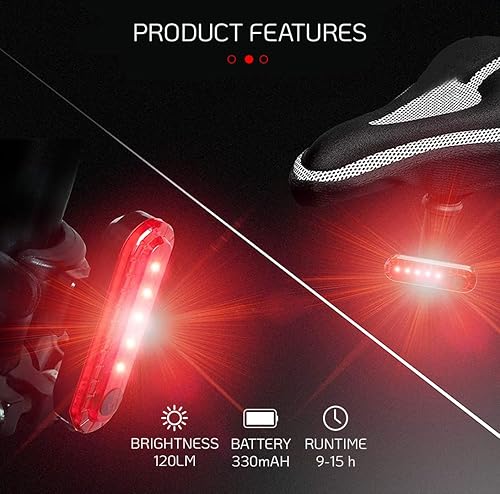 Miniatura 3 de Juego de luces LED recargables USB para bicicleta delantera y trasera, faros LED de aluminio para bicicleta, luz de cabeza de bicicleta, lámpara