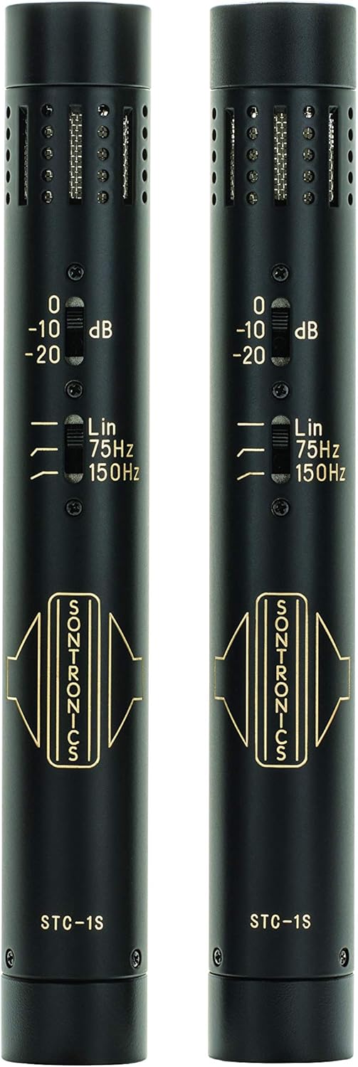 SONTRONICS STC-1S Pencil Condenser Microphone Pair - Black - Lifetime Microphone Warranty