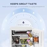 HOMCOM Réfrigérateur compact, 2.5 Porte unique Cu Ft Mini Réfrigérateur avec congélateur, Thermostat réglable, Porte réversible, Réfrigérant à économie d'énergie pour chambre à coucher, Dortoir, Home Office, Blanc