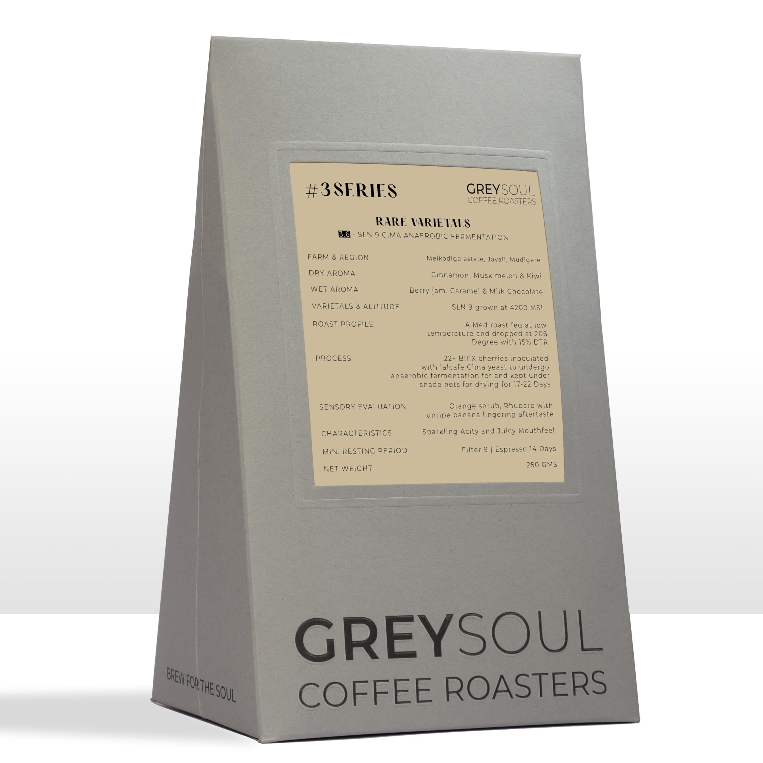Grey Soul Specialty Coffee Roasters - SLN 9 CIMA - Anaerobic Fermentation - Melkodige Estate | Light-Med Roast - Roast to Order - Ground & Whole Coffee Beans (Channi, 150 Gms)