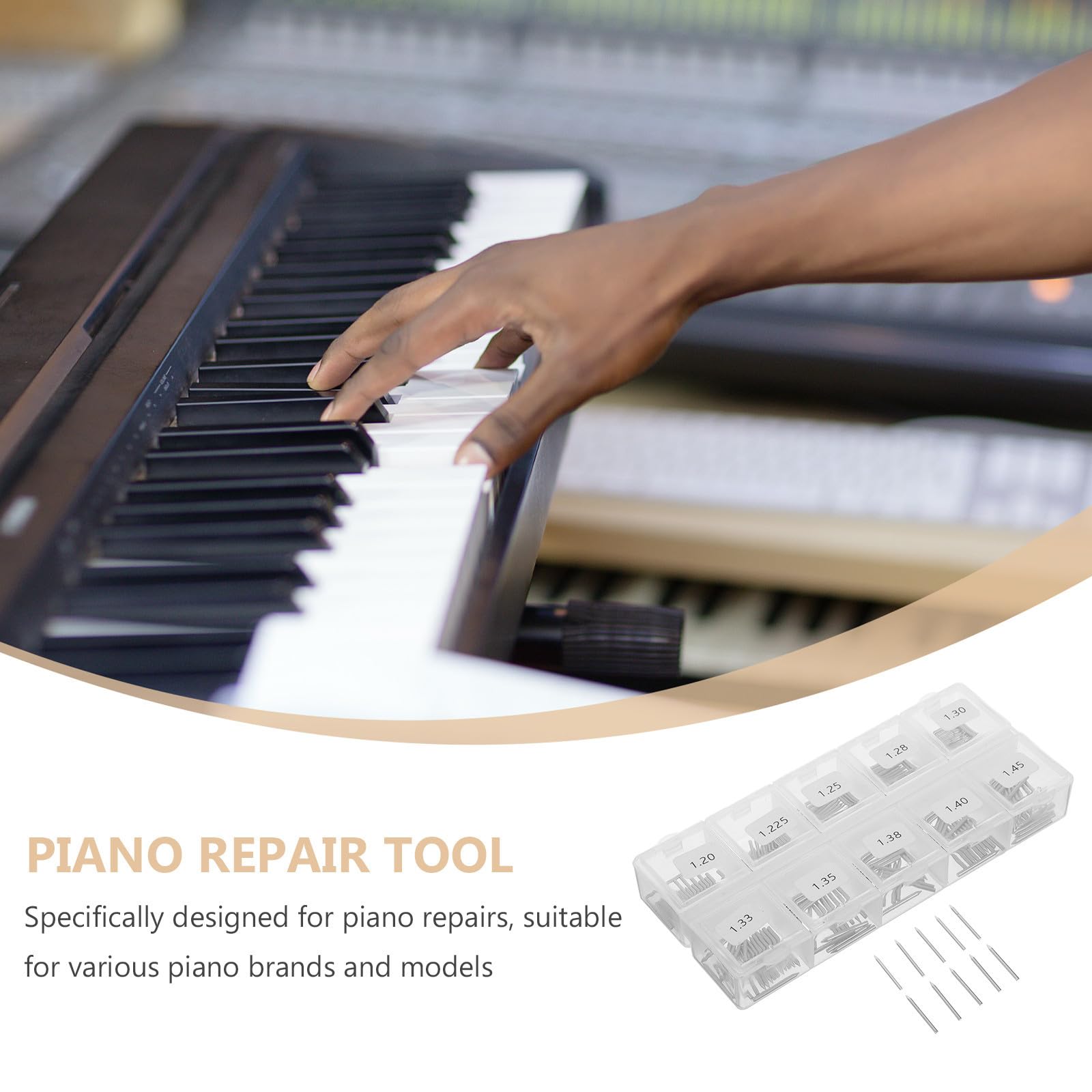 BESPORTBLE Kit de Agujas Shenda para Reparación y Afinación Herramienta Fácil de Usar para Piano de Acero Plata en Escuelas de Música y Aulas de Piano