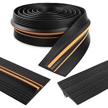 Garage Door Seal Bottom Rubber Weather Stripping Universal Garage Door Threshold Seal Strip Heavy Duty Rubber Draught Excluder Floor Threshold 90mm 12mm 3m, Black