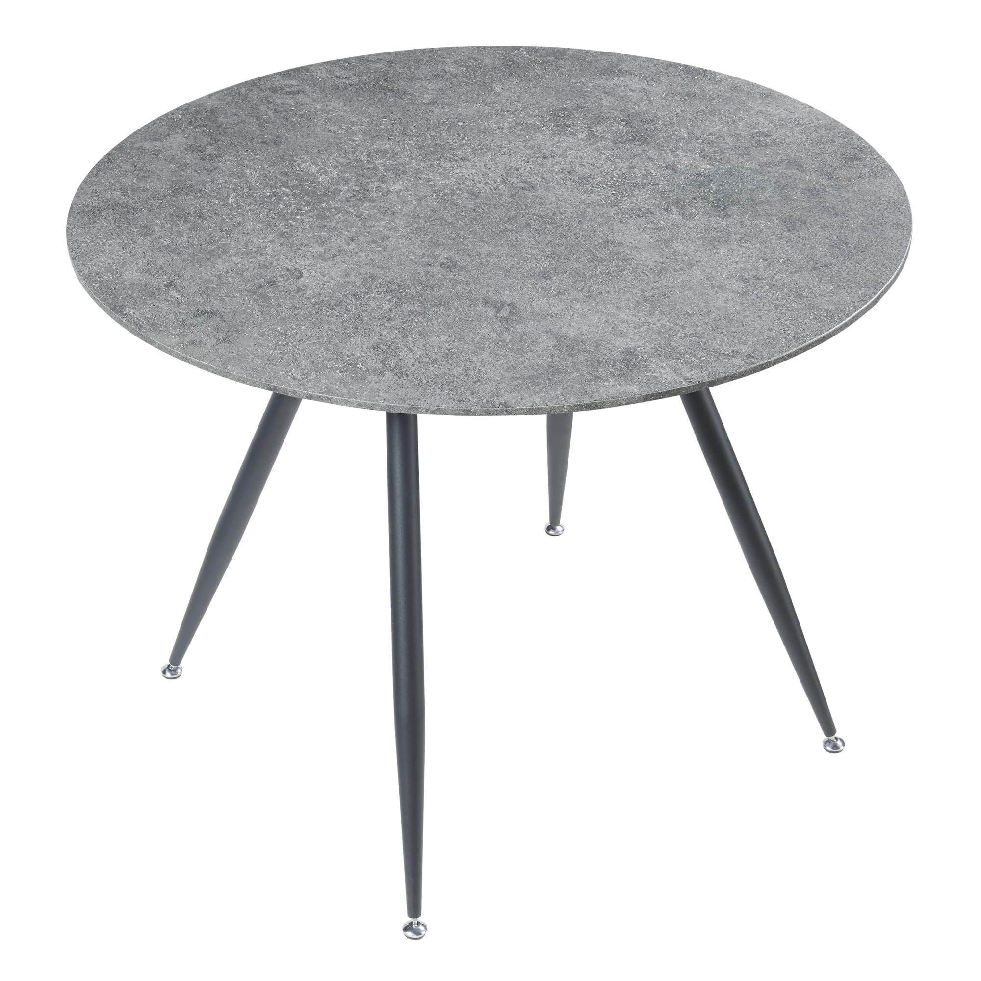 [en.casa] Esstisch Fitjar für 4 Personen Ø100 cm Esszimmertisch runde Tischplatte Küchentisch Stahlbeine Beton-Optik