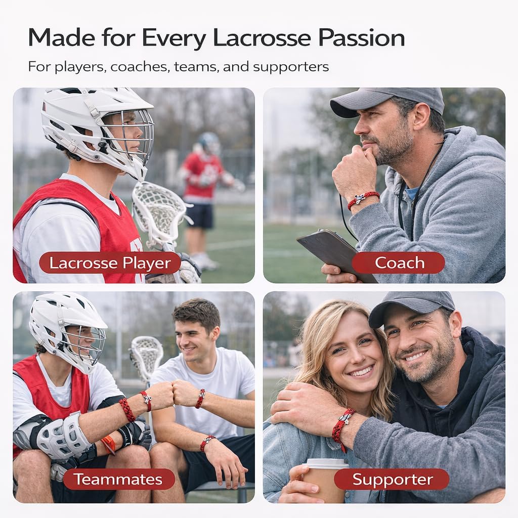 Lacrosse Bracelet for Players – Adjustable Friendship Rope Bracelet, Durable Lacrosse Jewelry & Gifts