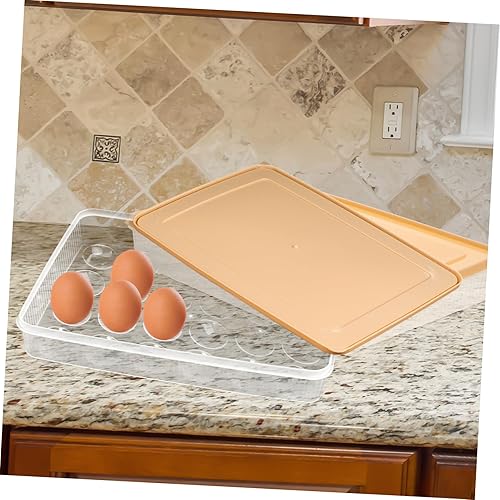 Miniatura 3 de Caja de almacenamiento de huevos frescos con tapa abatible, soporte para huevos para refrigerador, bandejas de huevos de plástico para refrigerador,