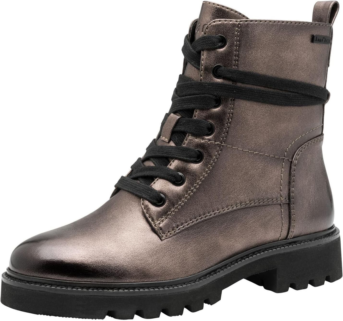 Jana Dameslaars Flat TEX veganistische modelaarzen, zwart/leo, 36 EU, Black Leo, 36 EU