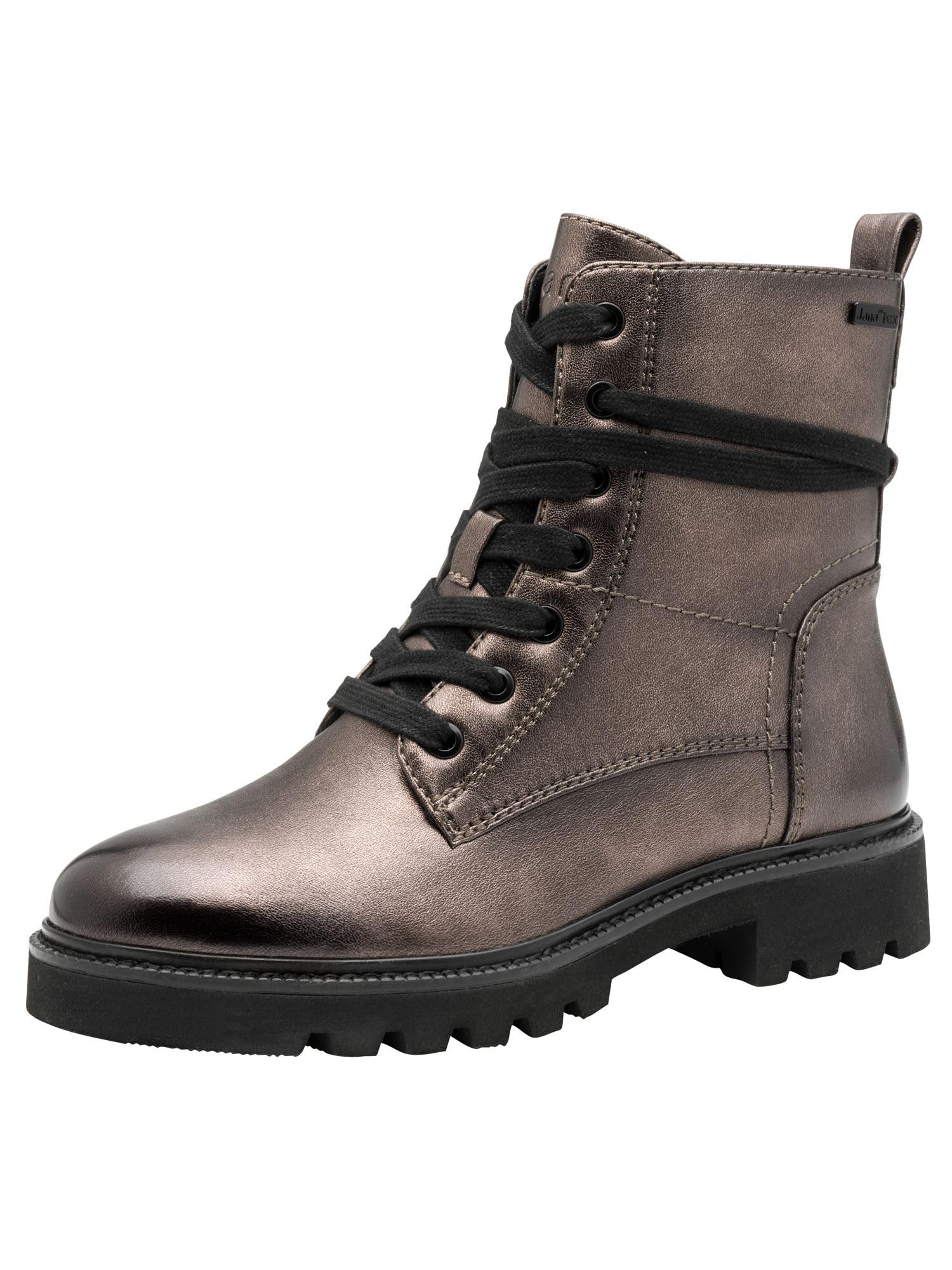 Jana Women’s Ankle Boots Square Toe Vegan, Pewter, 7,5 UK