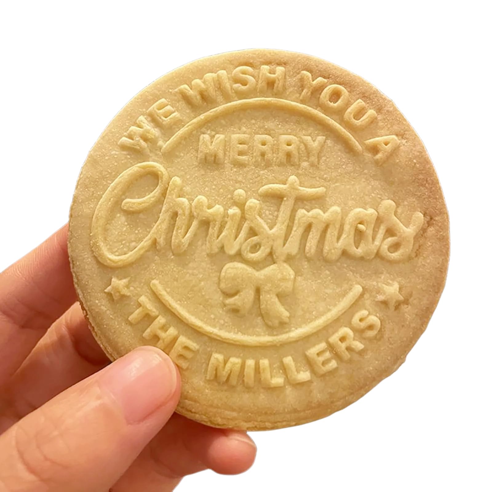 2025 Personalized Christmas Cookie Stamp Custom Merry Christmas Cookies with Your Family's Last Name Great for Baking and Holiday Decorating Ideal Gift for Bakers - Merry Christmas Cookie Stamp