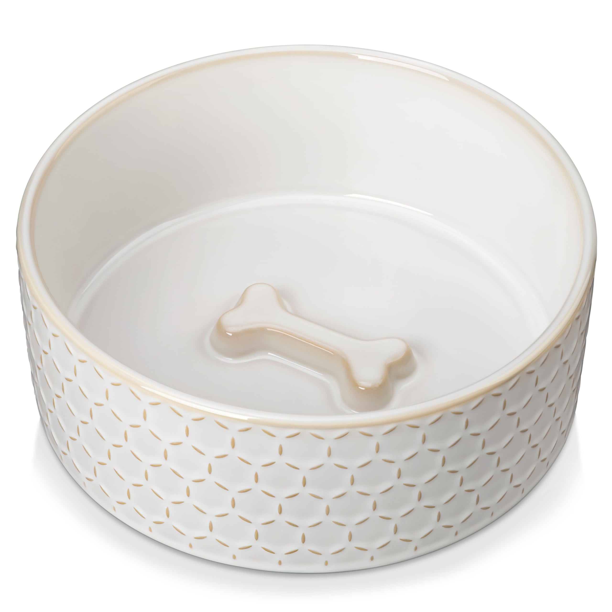 MALACASA Ceramic Dog Food Bowl, Water Dish for Medium Breeds, 6 Cups