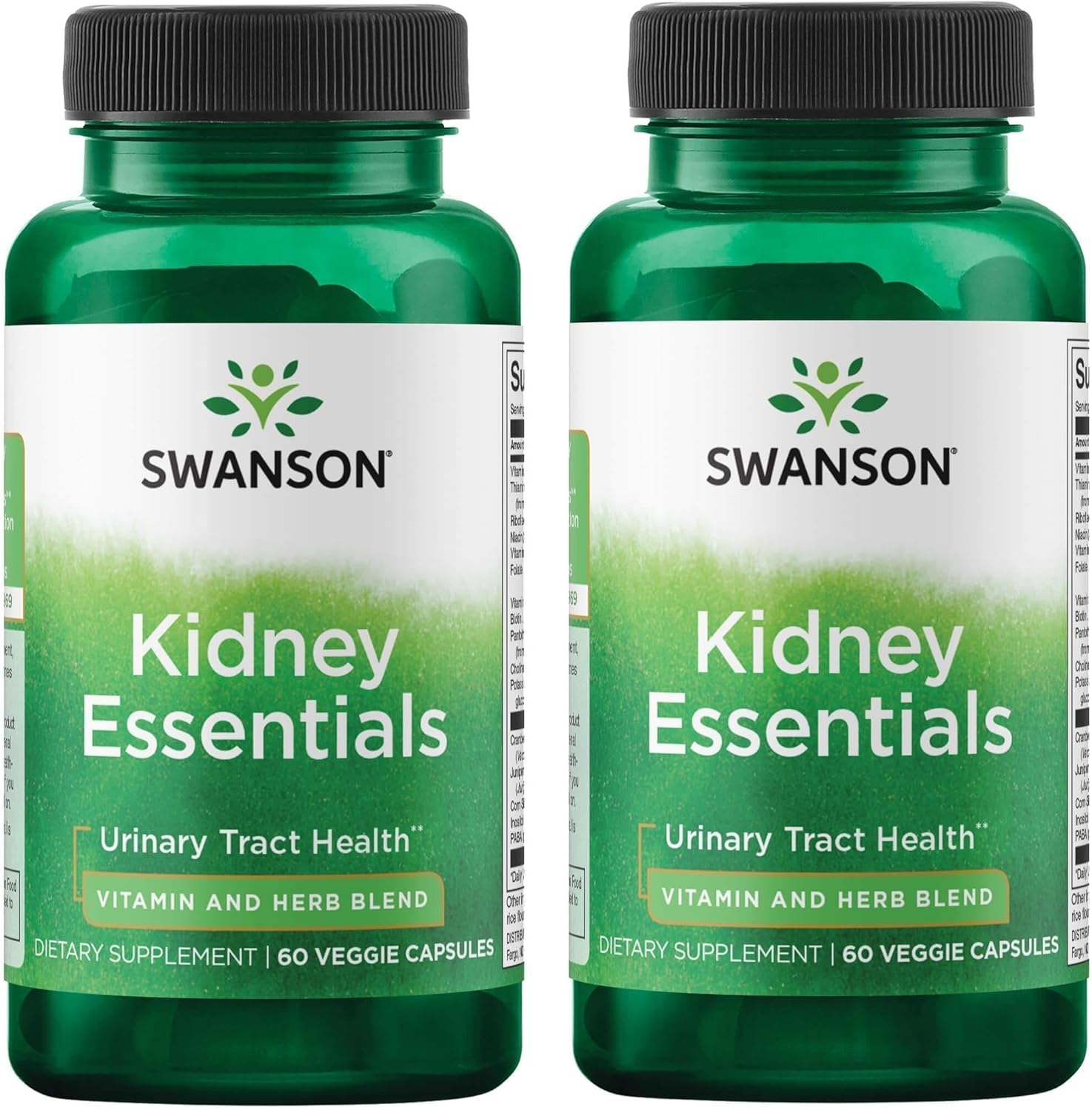 Swanson Kidney Essentials Urinary Support, 60 Veg Capsules, 2 Pack 60 Count (Pack of 2)