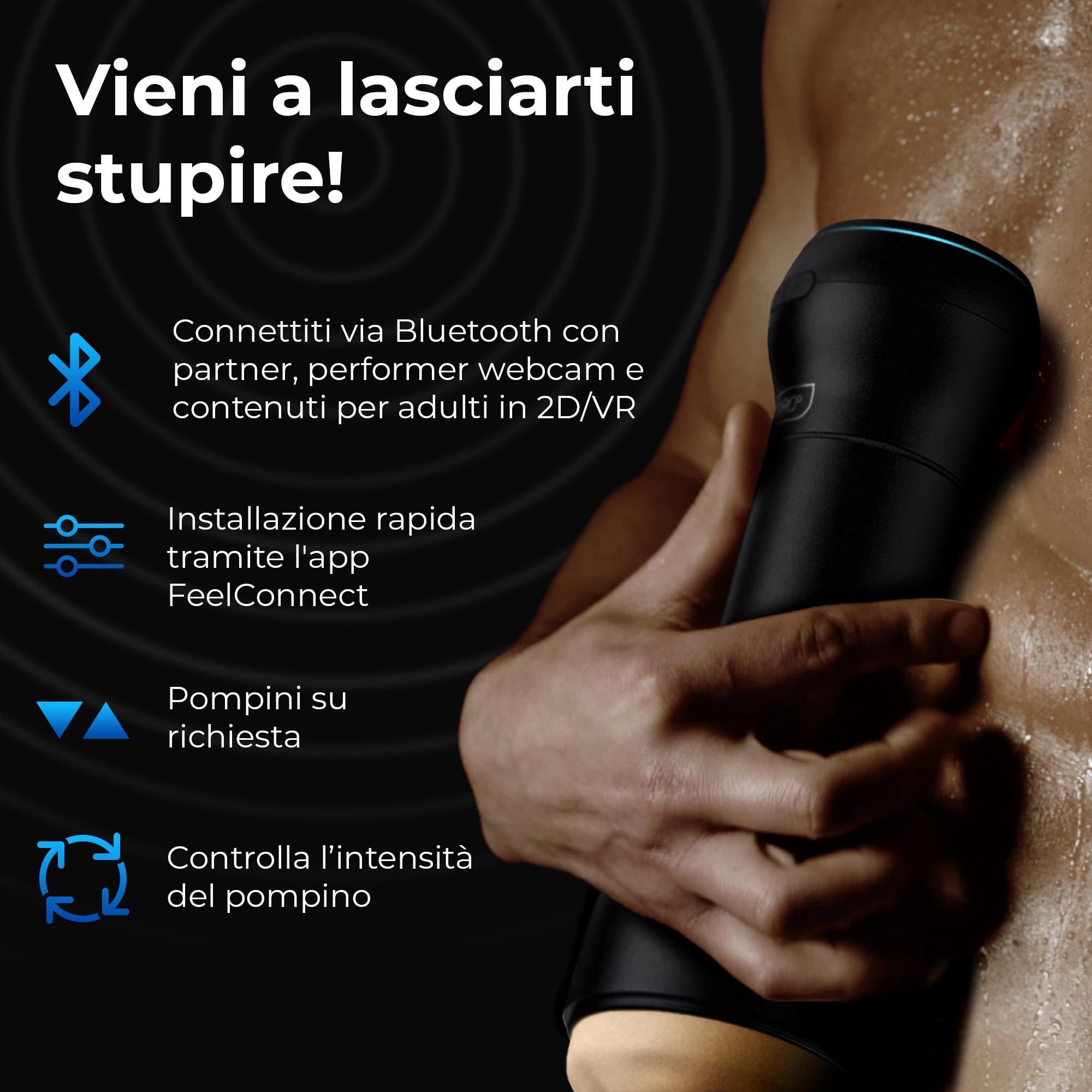 KIIROO PowerBlow Masturbatore Automatico Uomo con Mouth Stroker – Blowjob Machine Interattiva – Contenuti FeelMe AI – Intensità Regolabile – Facile da Usare