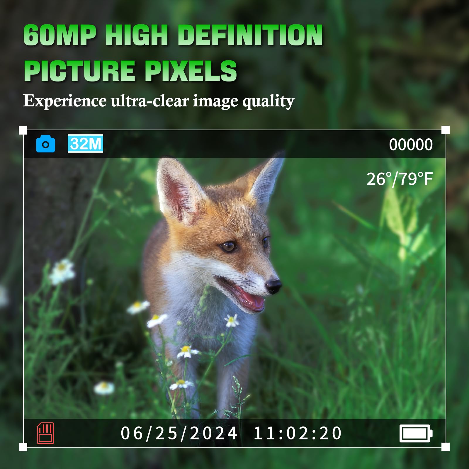 Coolifepro Camera trap with Solar Panel, 60MP 30FPS WIFI Bluetooth and Camera Camera App with Built-in 2000mAh Rechargeable Lithium Battery, 100° Detection Angle with 32GB SD Card - 4