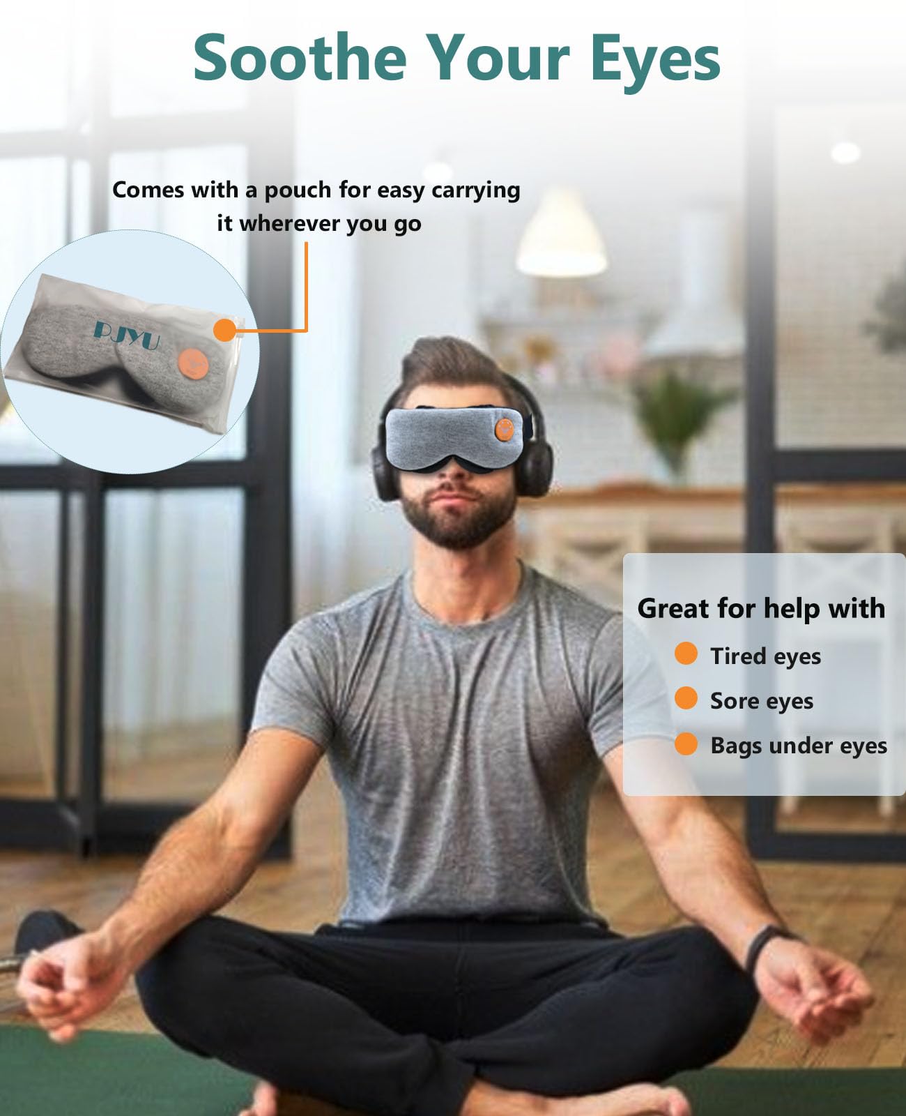 Masque Chauffant pour les Yeux secs, Masque Chauffant yeux Electrique usb Masque Oculaire Chauffant Compresse pour les yeux pour le traitement des Chalazion et de la Blépharite, Lavable